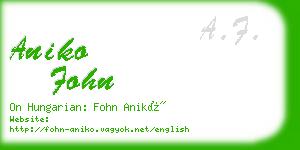 aniko fohn business card